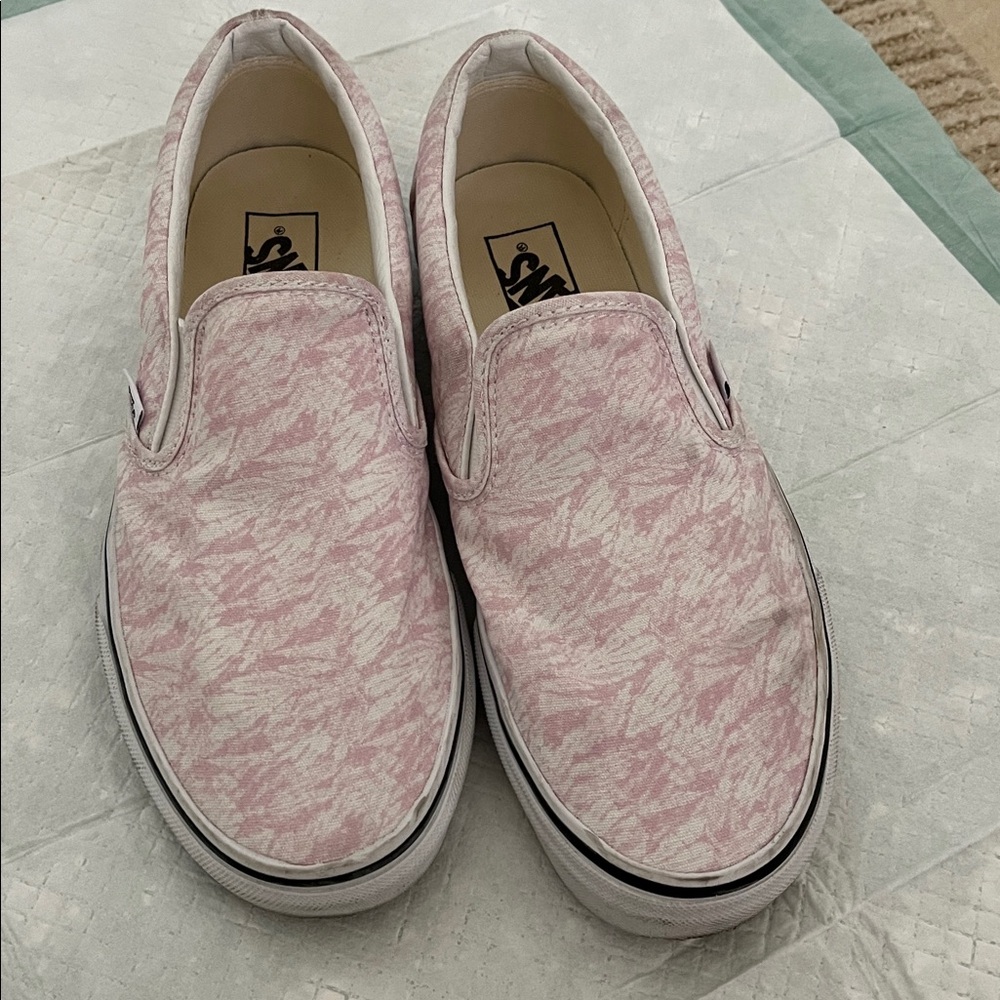 Vans Light Pink and white Slip-On Shoes